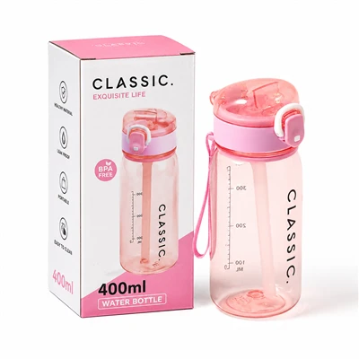 400ml পোর্টেবল স্ট্র কিডস ওয়াটার বোতল
